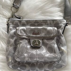 Coach Silver and Gray Crossbody Bag